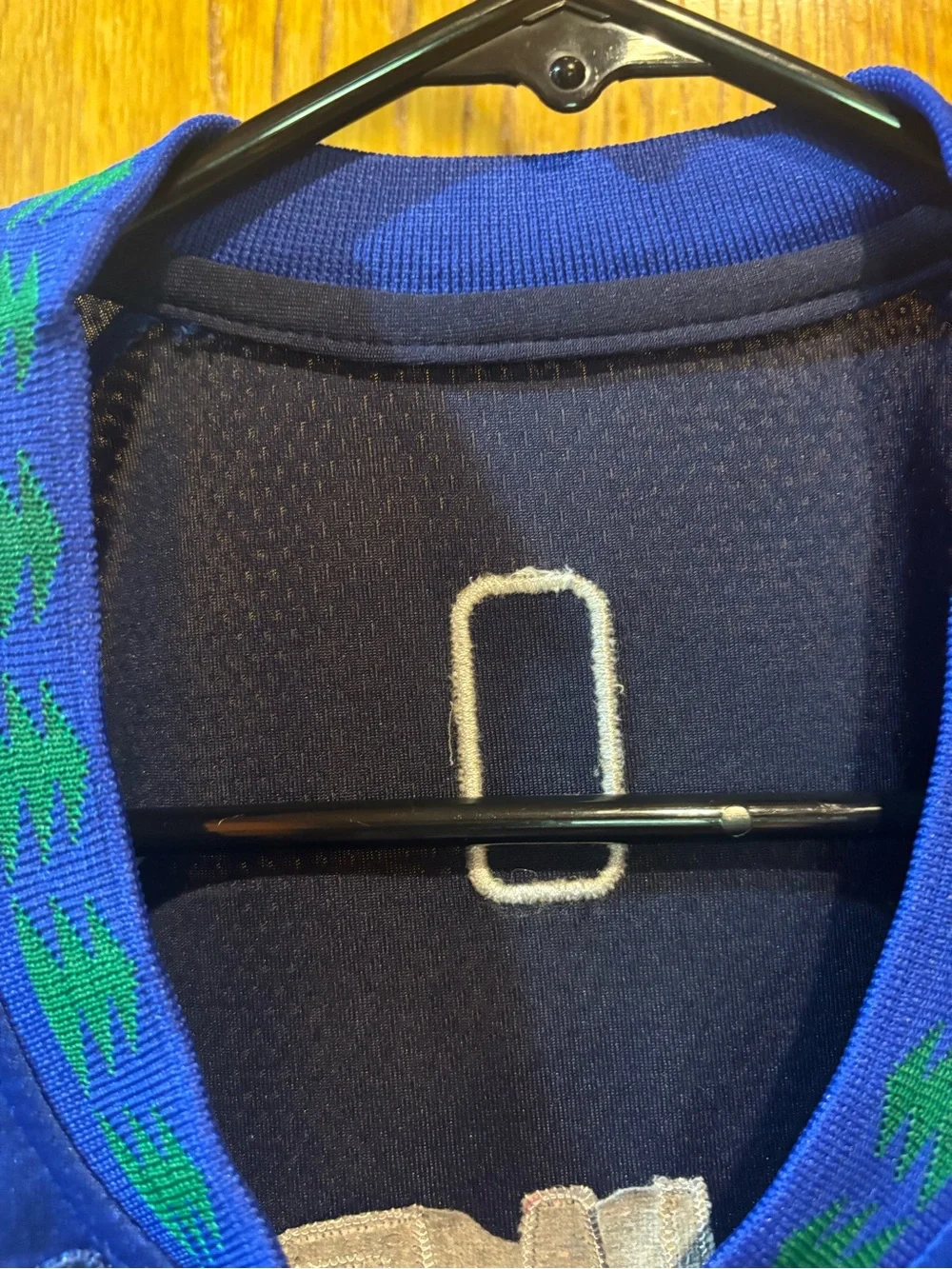 Nike Edward’s Wolves #1 Blue and Green Basketball Jersey